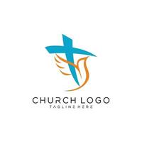 modello astratto grafico di simbolo di logo di vettore della chiesa