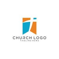modello astratto grafico di simbolo di logo di vettore della chiesa