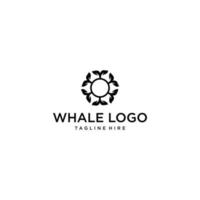 concetto di logo di pesce balena, icona di vettore di balena