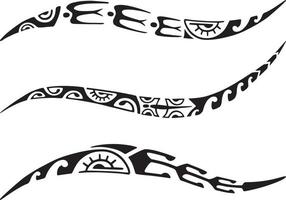set di design maori del tatuaggio. ornamento orientale decorativo etnico. tatuaggio tribale d'arte. schizzo vettoriale di un tatuaggio maori.