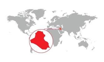 messa a fuoco della mappa irachena. mappa del mondo isolata. isolato su sfondo bianco. illustrazione vettoriale. vettore