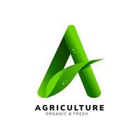 design della lettera per il logo dell'agricoltura vettore