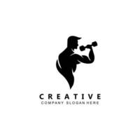 fitness logo design illustrazione vettoriale icona