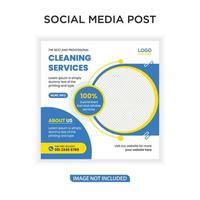 servizi di pulizia banner web post sui social media vettore