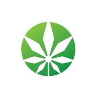 illustrazione del logo della cannabis erbaccia a forma di cerchio vettore
