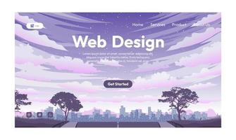 vista anime giapponese per landing page o web design vettore