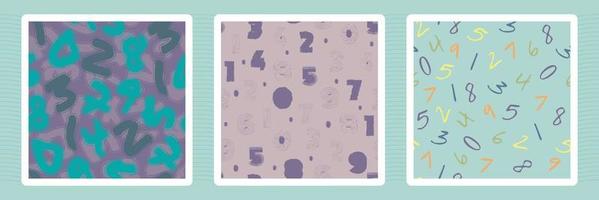 set di simboli matematici pattern di sfondo con bambini carino numeri alfabeto vettore