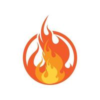 rosso fuoco ardente icona logo vettoriale, classico design retrò vettore