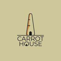 modello di logo casa di carote per attività di ristorazione. ispirazione per il modello di logo vintage. illustrazione vettoriale