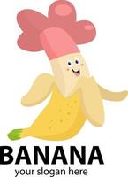 modello astratto di logo della banana dello chef vettore