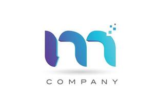 m blu punto alfabeto lettera logo design. modello di icona creativa per azienda e affari vettore