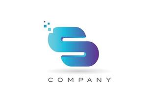 s alfabeto lettera logo icona design con punto blu. modello creativo per azienda e business vettore