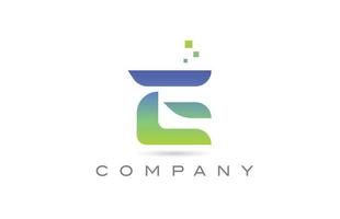 e icona del logo della lettera dell'alfabeto verde. modello di design creativo per affari e aziende vettore