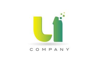 u alfabeto lettera logo icona design con punto verde. modello creativo per azienda e business vettore