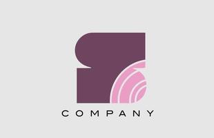disegno dell'icona del logo della lettera dell'alfabeto geometrico s. modello creativo per azienda e attività in colore rosa vettore