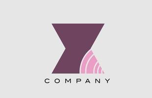 disegno geometrico dell'icona del logo della lettera dell'alfabeto x. modello creativo per azienda e attività in colore rosa vettore
