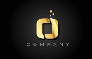 metallo oro o alfabeto lettera logo icona design. modello creativo per azienda con punti vettore