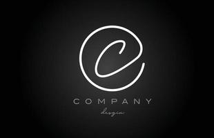 bianco e nero c alfabeto lettera logo icona design. modello creativo scritto a mano per azienda e affari vettore