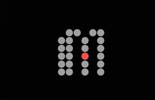 m punteggiato rosso grigio alfabeto lettera icona logo design. modello creativo per affari e società con punto vettore