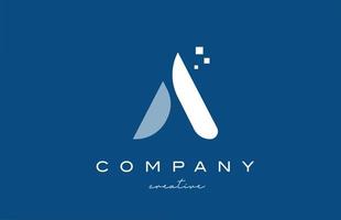 un disegno dell'icona del logo della lettera dell'alfabeto. modello creativo bianco blu per affari e società vettore