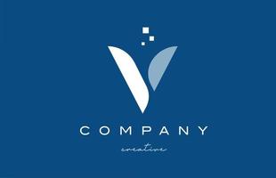 v alfabeto lettera logo icona design. modello creativo bianco blu per affari e società vettore