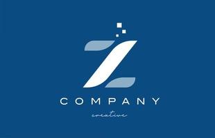 z alfabeto lettera logo icona design. modello creativo bianco blu per affari e società vettore