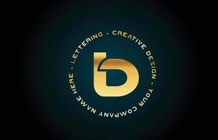 oro b alfabeto lettera logo icona design con testo. modello creativo dorato per affari e società con cerchio vettore