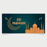 bellissimo design della copertina dei social media di eid mubarak vettore