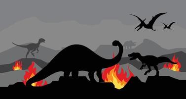 tirannosauro dinosauro silhouette disegno vettoriale