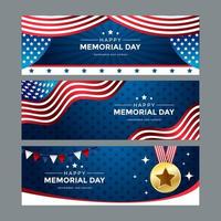 banner del memorial day vettore