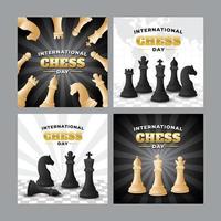 social media della giornata internazionale degli scacchi vettore