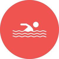 icona di sfondo del cerchio del glifo di nuoto vettore