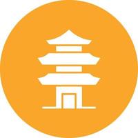 icona della priorità bassa del cerchio del glifo della pagoda vettore