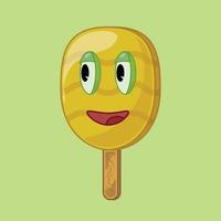 illustrazione vettoriale di emoticon gelato all'ananas