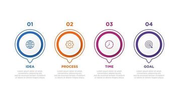 modello di elemento in 4 passaggi per infografica aziendale vettore