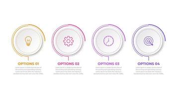 modello di presentazione aziendale infografica con 4 opzioni. illustrazione vettoriale. vettore