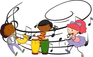 banda musicale per bambini doodle vettore