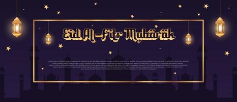 eid al fitr mubarak design di sfondo per biglietti di auguri, banner, eventi o poster. sfondo islamico. illustrazione vettoriale