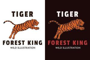 set scuro illustrazione tigre bestia gatto grande testa e posa disegnato a mano tratteggio contorno simbolo tatuaggio merce t-shirt merchandising vintage vettore
