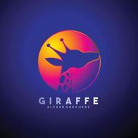 design del logo della testa di giraffa nel moderno color.eps vettore