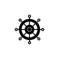 modello del logo dell'illustrazione vettoriale dell'icona della linea continua del timone, della nautica, della nave, della barca. adatto a molti scopi.