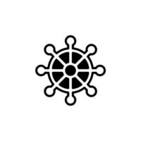 modello del logo dell'illustrazione vettoriale dell'icona della linea continua del timone, della nautica, della nave, della barca. adatto a molti scopi.