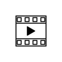 video, riproduzione, film, lettore, film icona linea continua illustrazione vettoriale modello logo. adatto a molti scopi.