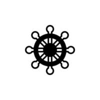 modello del logo dell'illustrazione vettoriale dell'icona della linea continua del timone, della nautica, della nave, della barca. adatto a molti scopi.