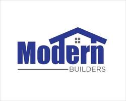 appaltatore costruttore di case e logo immobiliare design semplice e moderno vettore