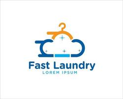 il logo della lavanderia veloce progetta vettore semplice e moderno minimalista per icona e simbolo