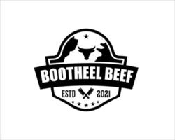 logo per fornitore di carne bovina fresca e fornitore di carne bovina vettore
