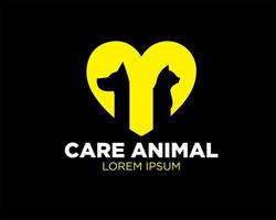 il logo per la cura degli animali domestici progetta l'icona e il vettore minimalista di simbolo