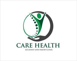 design del logo sanitario per la cura del dolore per l'ospedale semplice e moderno vettore