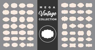 collezione di design di mega cornici vintage vettore